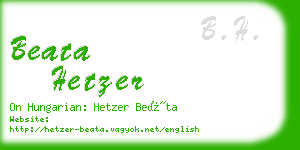 beata hetzer business card